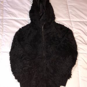 BLACK FURRY H&M JACKET